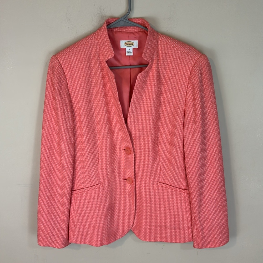 Talbots Light Orange and Pink Woven Blazer Jacket Size 10